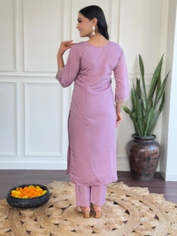 99 Fashion Bazaar Women Embroidered Chanderi & Jacquard Butti Dupatta Set - Light Orchid, S