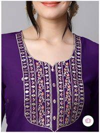 99 Fashion Bazaar Kurta Set with Embroidery with Dupatta in Solid Colors  - Lucky Point, M