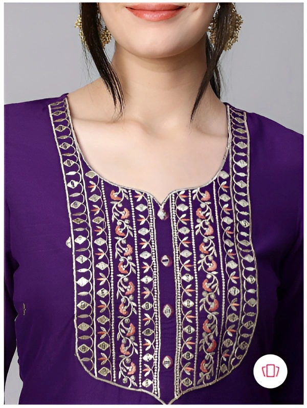 99 Fashion Bazaar Kurta Set with Embroidery with Dupatta in Solid Colors  - Lucky Point, M