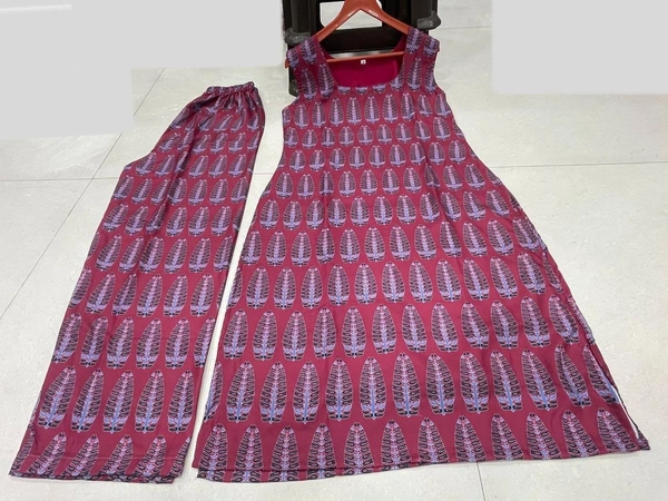 99 Fashion Bazaar Kurti Set in Cotton Printed Fabric - Tabasco, L