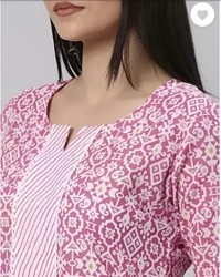 99 Fashion Bazaar Women's Daily Wear Digital Printed Kurti Set - Wild Watermelon, XL