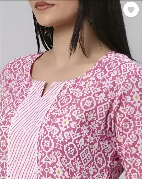 99 Fashion Bazaar Women's Daily Wear Digital Printed Kurti Set - Wild Watermelon, XL