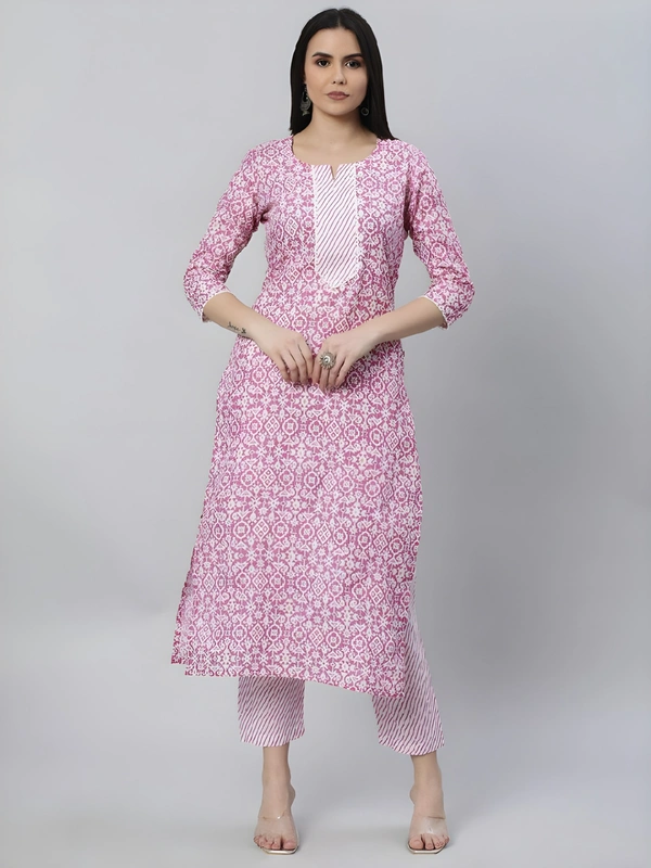 99 Fashion Bazaar Women's Daily Wear Digital Printed Kurti Set - Wild Watermelon, S