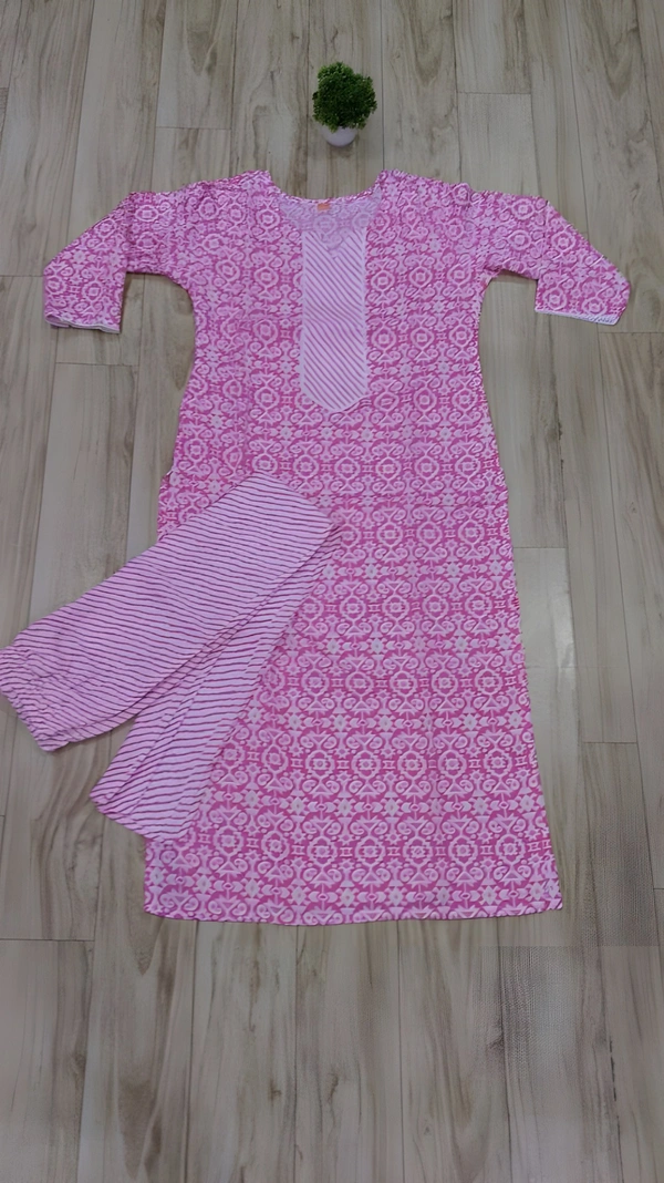 99 Fashion Bazaar Women's Daily Wear Digital Printed Kurti Set - Wild Watermelon, S