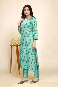 99 Fashion Bazaar Kurta Set in 100% Cotton Digital Printed Fabric  - Pelorous, S