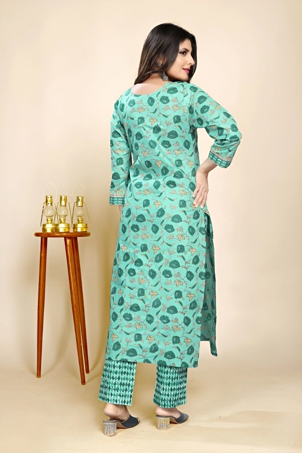 99 Fashion Bazaar Kurta Set in 100% Cotton Digital Printed Fabric  - Pelorous, S