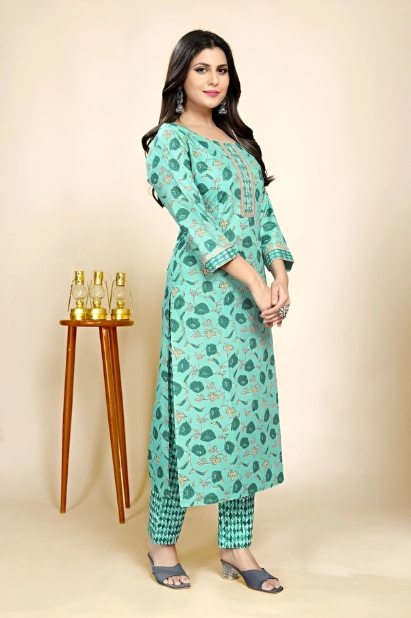 99 Fashion Bazaar Kurta Set in 100% Cotton Digital Printed Fabric  - Pelorous, S