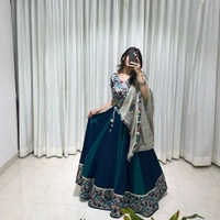 99 Fashion Bazaar Navratri Collection of Lehenga Choli with Dupatta in Pure Rayon Fabric - Gigas, free size