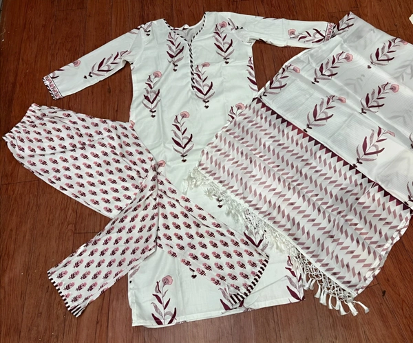 99 Fashion Bazaar  Kurta Set with Dupatta in Pure Soft Cotton Fabric  - White, XXL