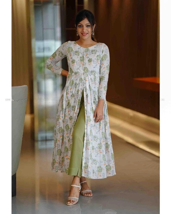99 Fashion Bazaar Casual Wear Kurti for Office Dressup  - S, Green Smoke