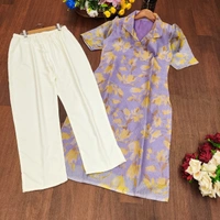 99 Fashion Bazaar Kotta Checks Cotton Printed Kurti with Cotton Bottom - XL