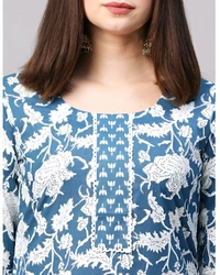 99 Fashion Bazaar Women's Daily Wear Digital Printed Kurti Set - Sapphire, S