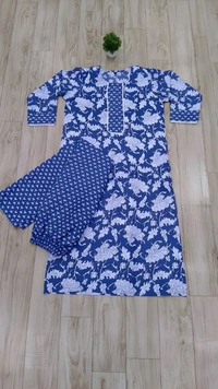 99 Fashion Bazaar Women's Daily Wear Digital Printed Kurti Set - Sapphire, M