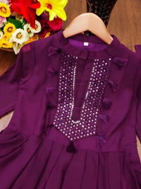 99 Fashion Bazaar Embroidered Gown with Dupatta in Solid Colors - Bossanova, L