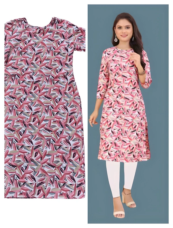 99 Fashion Bazaar Women's Daily Wear Printed Straight Kurti - Thunderbird, XXL
