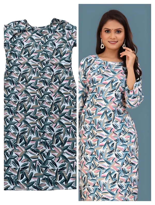 99 Fashion Bazaar Women's Daily Wear Printed Straight Kurti - Killarney, M