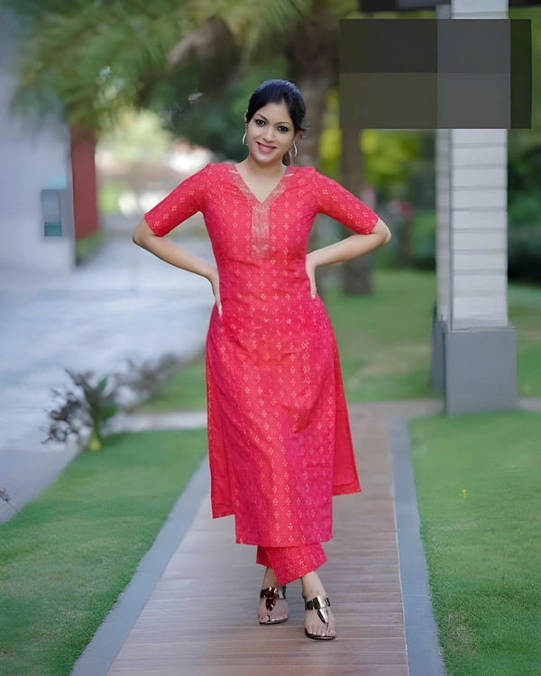 99 Fashion Bazaar Kurti Set in Beautiful Prints - Wild Watermelon, XL