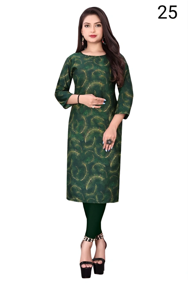 99 Fashion Bazaar  Women's Daily Wear Printed Straight Kurti - Jewel, M