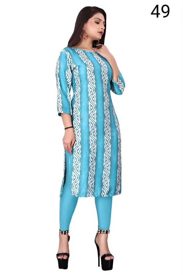 99 Fashion Bazaar  Women's Daily Wear Printed Straight Kurti - Viking, M