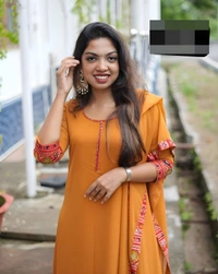 99 Fashion Bazaar A-LINE Kurti with Dupatta in Solid Colors - Web Orange, XL