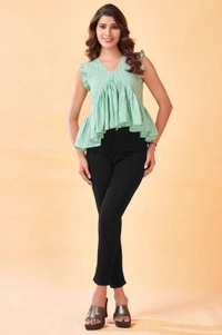 99 Fashion Bazaar Western Casual Pure Cotton Crop Top. - XS, De York