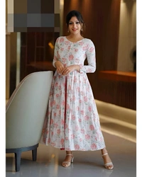99 Fashion Bazaar Casual Wear Kurti for Office Dressup  - L, Red Orange