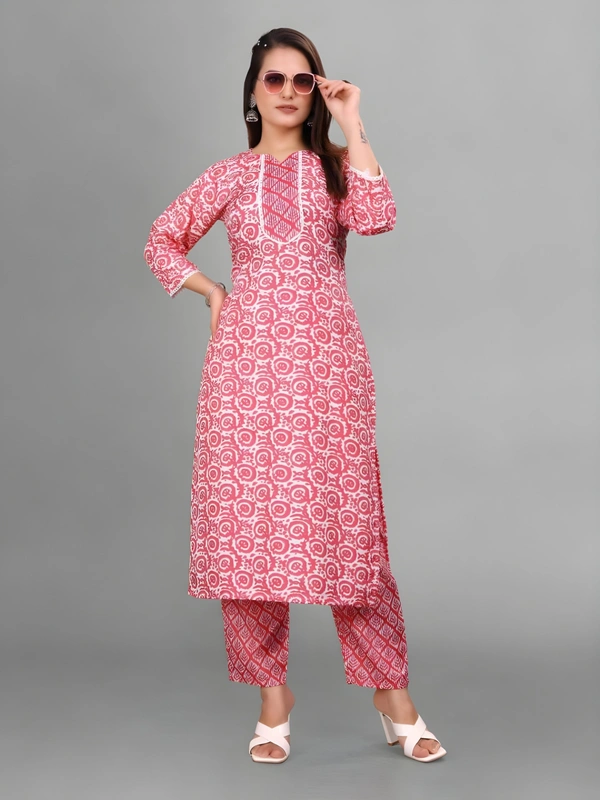 99 Fashion Bazaar Women's Daily Wear Digital Printed Kurti Set - Bittersweet, XL