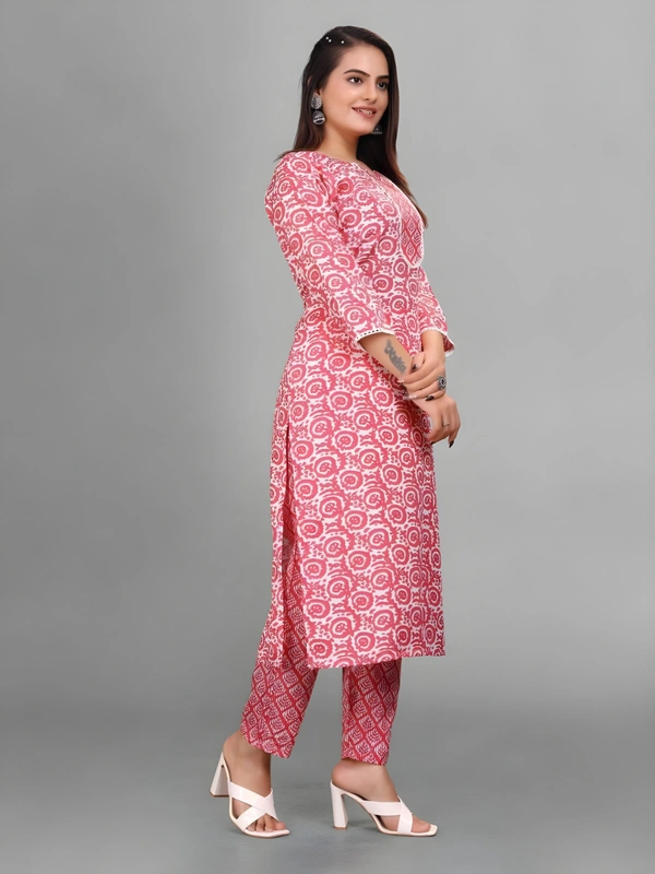 99 Fashion Bazaar Women's Daily Wear Digital Printed Kurti Set - Bittersweet, M