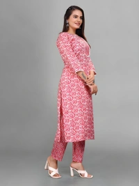99 Fashion Bazaar Women's Daily Wear Digital Printed Kurti Set - Bittersweet, S
