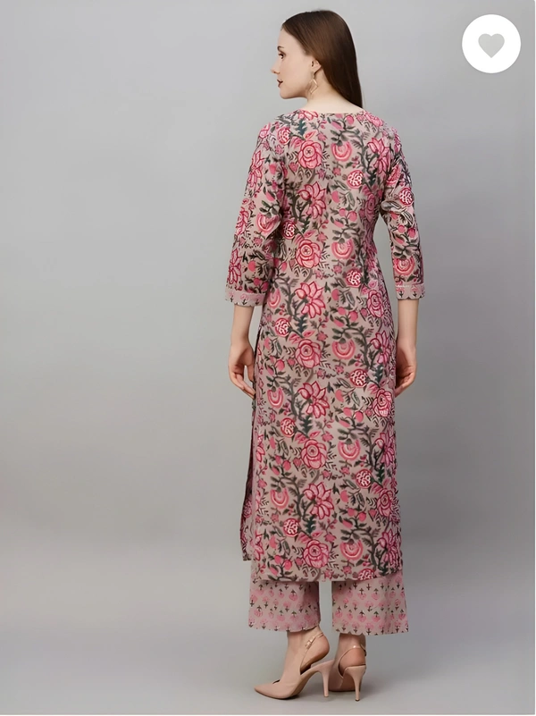 99 Fashion Bazaar Floral Print Straight Kurta Pant Set - Don Juan, S