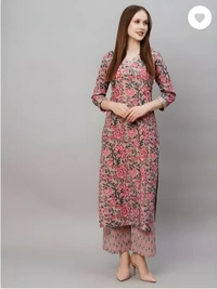 99 Fashion Bazaar Floral Print Straight Kurta Pant Set - Don Juan, S