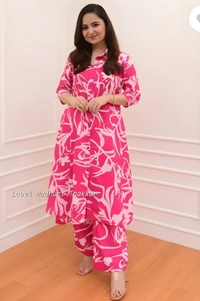 99 Fashion Bazaar Ethnic Motifs Printed A-Line Kurta With Pant - Mandy, XL
