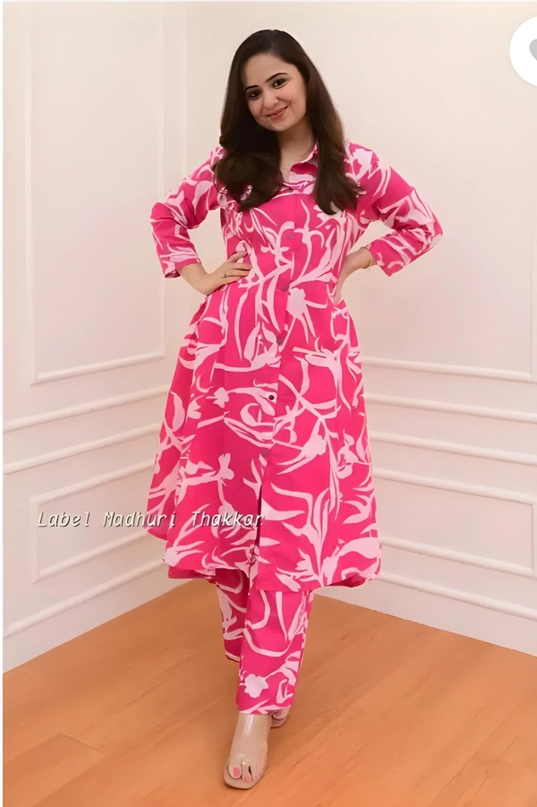 99 Fashion Bazaar Ethnic Motifs Printed A-Line Kurta With Pant - Mandy, XL