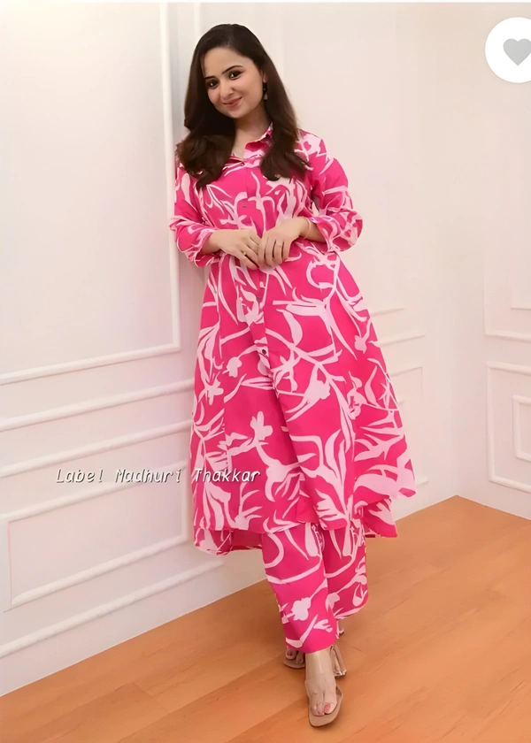 99 Fashion Bazaar Ethnic Motifs Printed A-Line Kurta With Pant - Mandy, XL