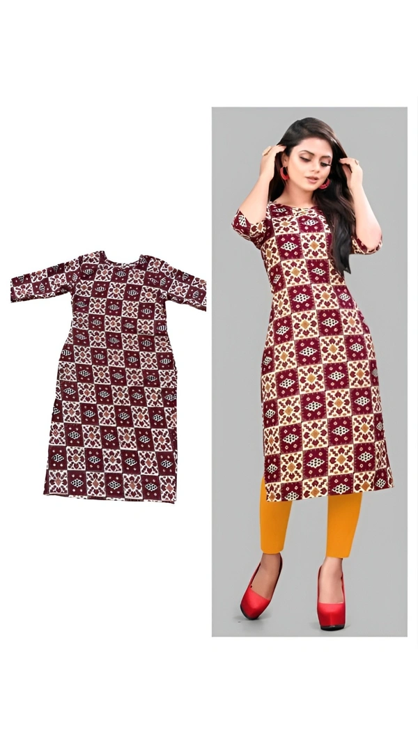 99 Fashion Bazzar  Women's Daily Wear Printed Straight Kurti - Loulou, XXL