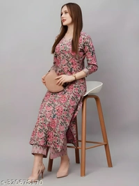 99 Fashion Bazaar Floral Print Straight Kurta Pant Set - Don Juan, S