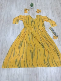 99 Fashion Bazaar Women's Gown in Very Elegant Prints with Waist Embroidered Belt - Reef Gold, XXL