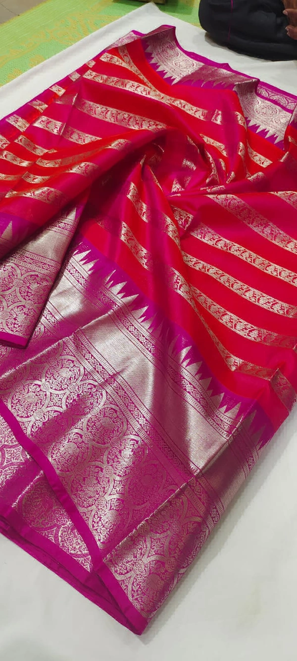 Venkatagiri Handlooms 004-Venkatagiri Handloom Pure Pattu Saree - Free, Electric Violet