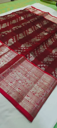 Venkatagiri Handlooms 004-Venkatagiri Handloom Pure Pattu Saree - Free, Electric Violet