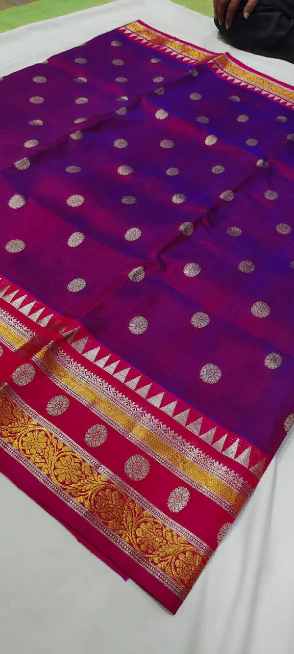 Venkatagiri Handlooms  New 1 Venkatagiri Handloom Pure Silver Border Saree - Free, White