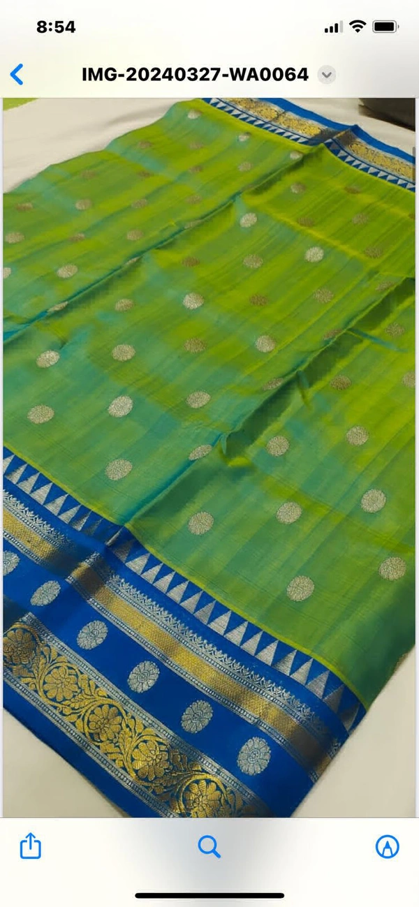 Venkatagiri Handlooms  New 1 Venkatagiri Handloom Pure Silver Border Saree - Free, White