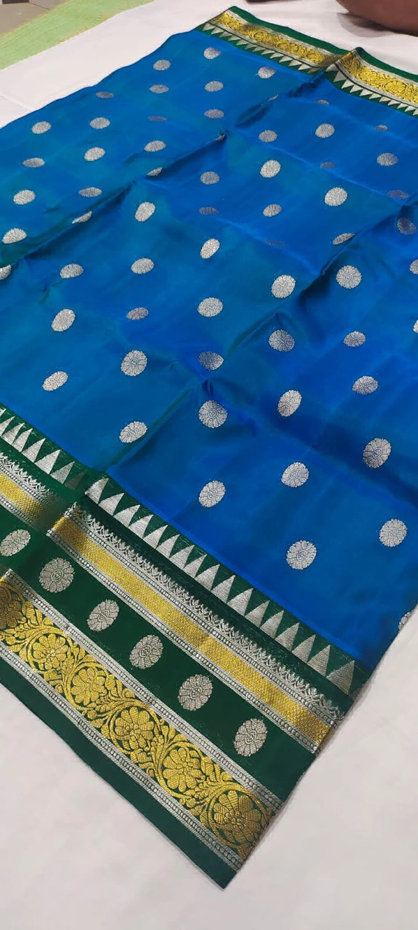 Venkatagiri Handlooms  New 1 Venkatagiri Handloom Pure Silver Border Saree - Free, White