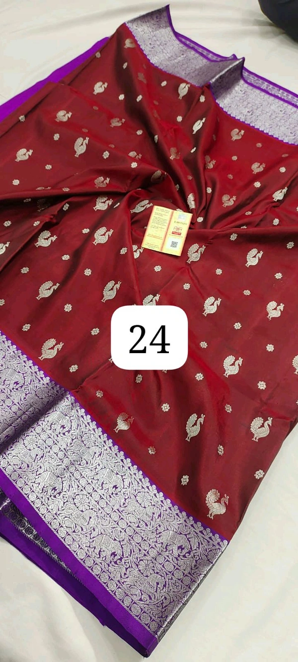 24 -  Venkatagiri Handloom Pure Small Border Pattu Saree