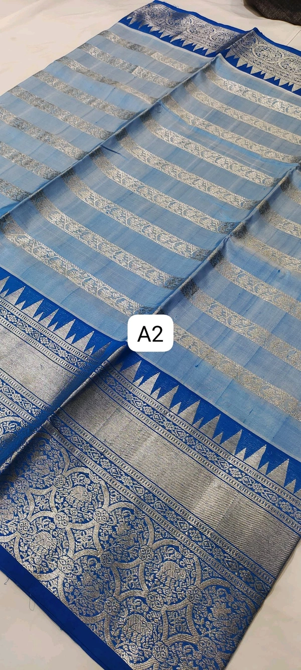 A2-  Venkatagiri Handloom Pure Small Border Pattu Saree