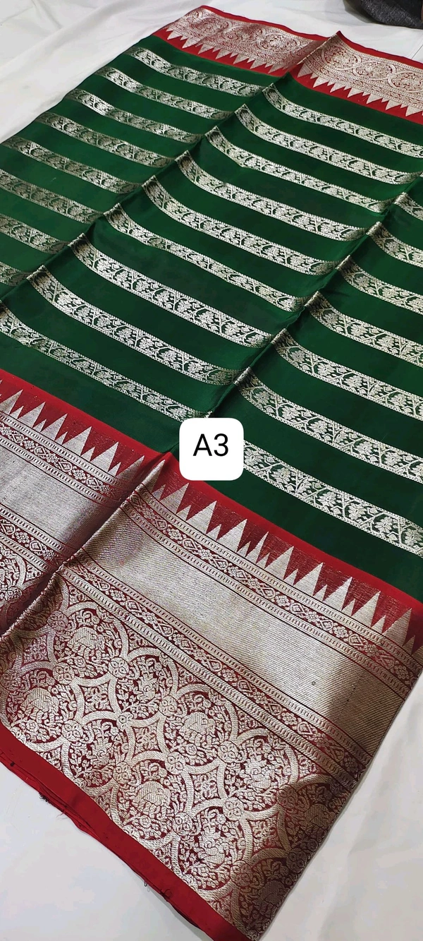 A3-  Venkatagiri Handloom Pure Small Border Pattu Saree