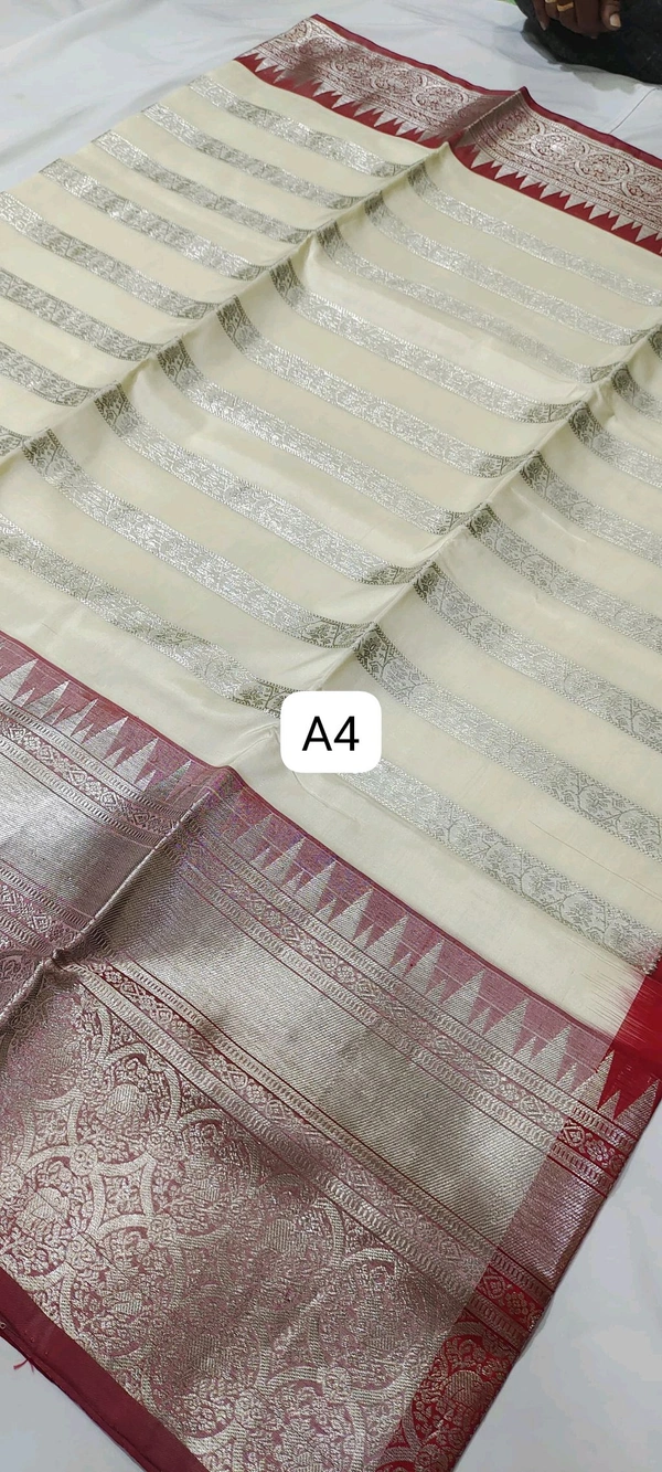 A4-  Venkatagiri Handloom Pure Small Border Pattu Saree
