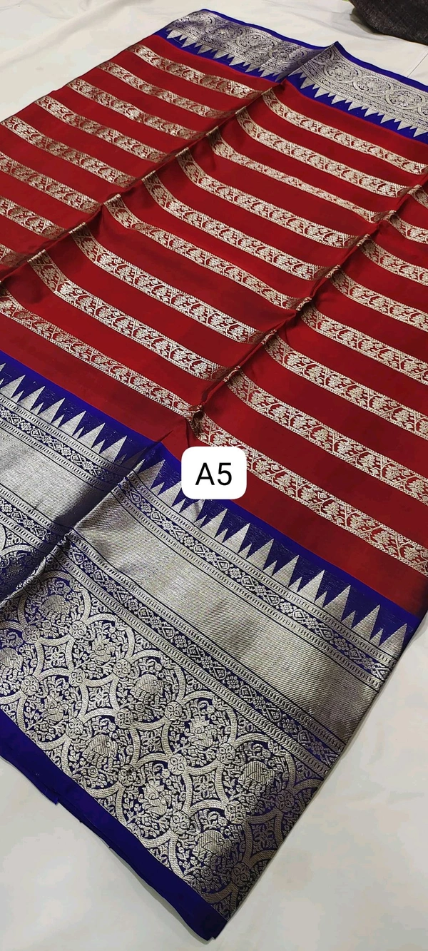 A5-  Venkatagiri Handloom Pure Small Border Pattu Saree
