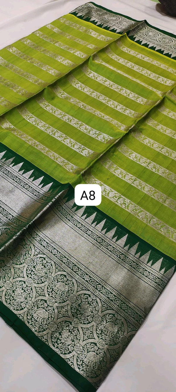 A8 -  Venkatagiri Handloom Pure Small Border Pattu Saree