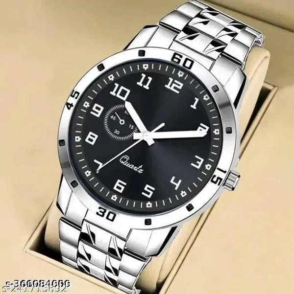 Men style Boys Hand Watch Gents 2023 Luxury Design Steel Chain New Model Analog Watch - For Men & Boys - White, Size Free