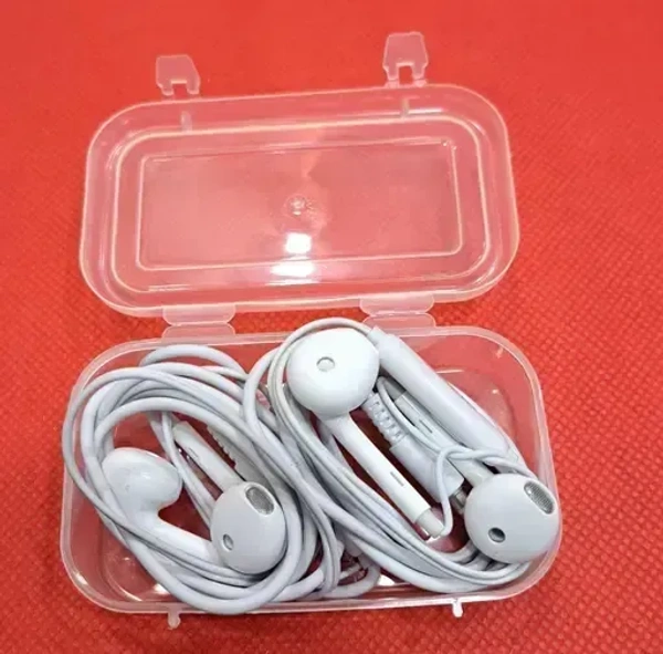 Mobilic heavy wire earphones pack of 2 - FREE, White